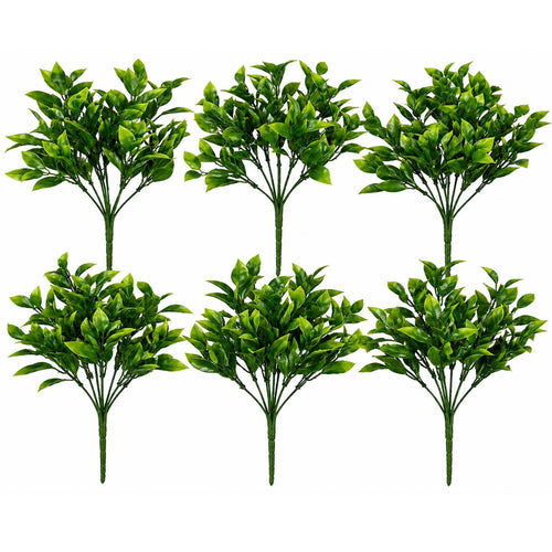 Pack of 6 x 30cm Artificial Boxwood Leaf Foliage Spray Stem-0